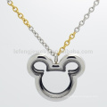 3mm 18"+2" new 316l stainless steel long chain locket pendant necklace, silver and gold chunky rolo chain jewelry design